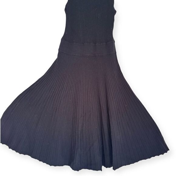 Abercrombie & Fitch Black Ribbed Skater Tank Sweater Dress Size Medium - Picture 2 of 6